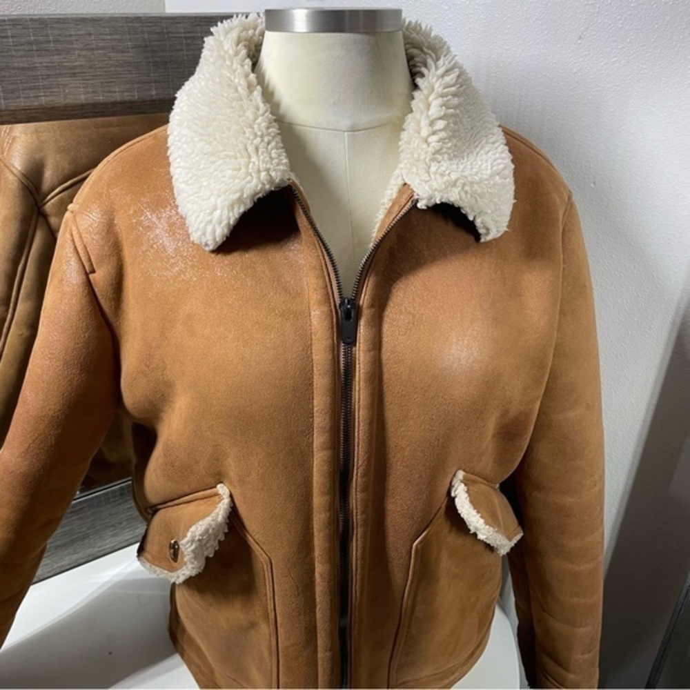 Zara thick faux sherpa lined coat size xl